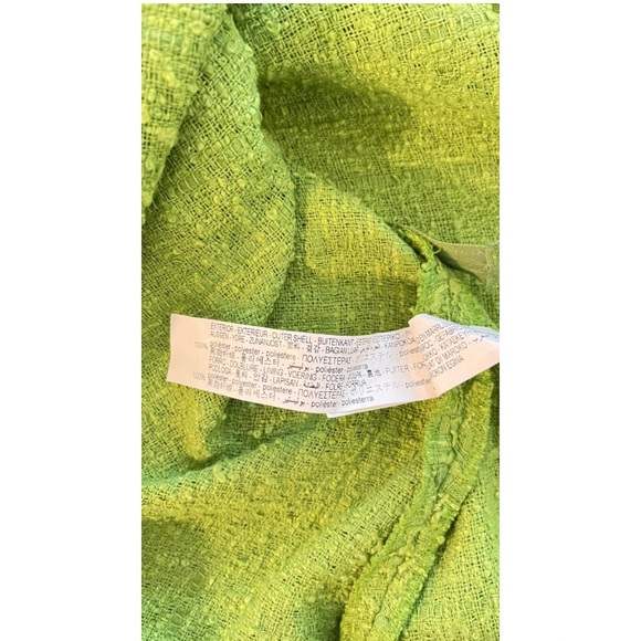 Zara Lime Green tweed Textured Mini Dress - Picture 5 of 6
